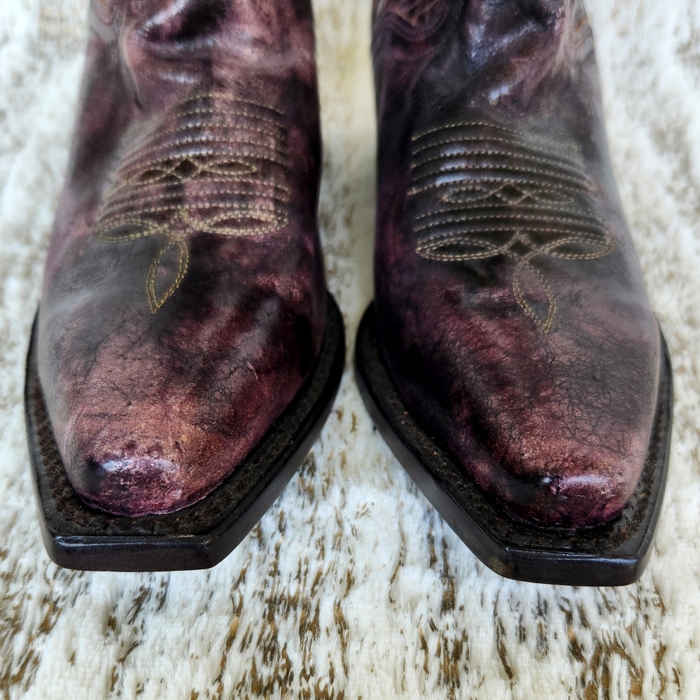 NWT J.B. Dillon Distressed Leather Western Cowboy Boots Floral Women's Size 5.5B - Picture 2 of 13